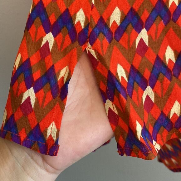 Lucky Brand- orange and purple patterned tank- Size XL - Picture 7 of 8